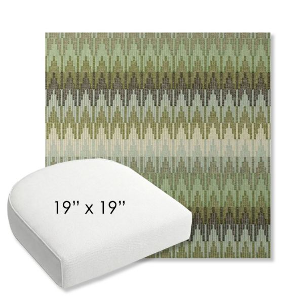 Picture of Valley Herbal | 19" x 19" Bullnose Contoured Rounded Back Wicker Chair Cushion - Sunbrella© Fabric
