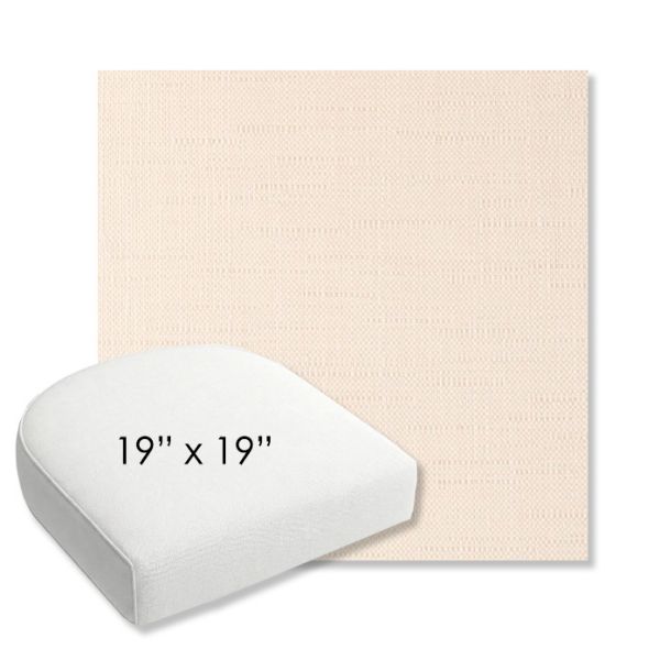 Picture of Willa Cream | 19" x 19" Bullnose Contoured Rounded Back Wicker Chair Cushion - Sunbrella© Fabric