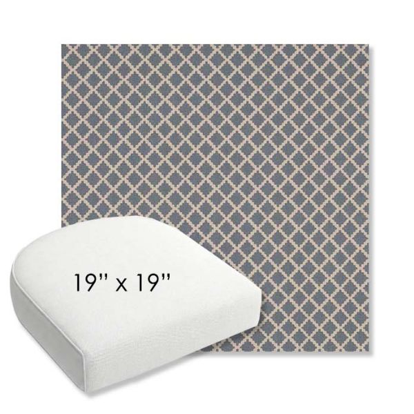 Picture of Yardly Hydrangea | 19" x 19" Bullnose Contoured Rounded Back Wicker Chair Cushion - Sunbrella© Fabric