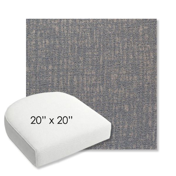 Picture of Abstraction Denim | 20" x 20" Bullnose Contoured Rounded Back Wicker Chair Cushion - Sunbrella© Fabric