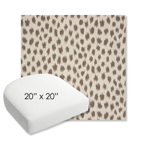 Picture of Agra Pebble | 20" x 20" Bullnose Contoured Rounded Back Wicker Chair Cushion - Sunbrella© Fabric