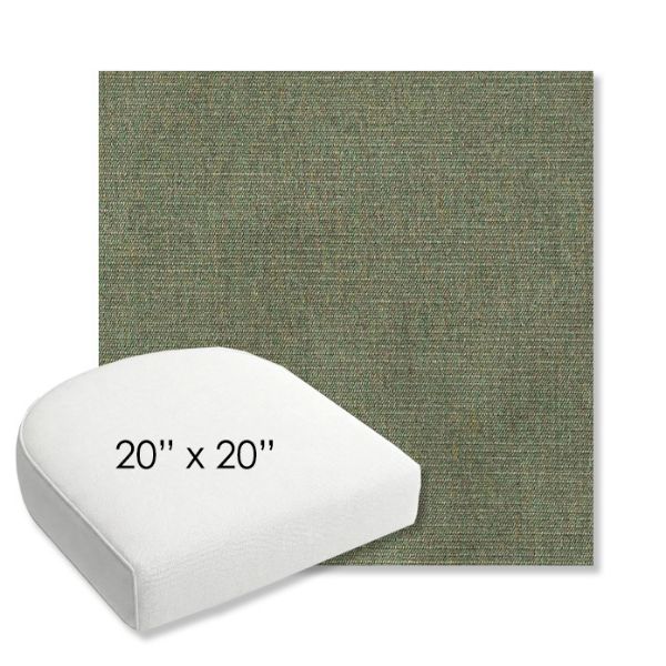 Picture of Ambrose Fern | 20" x 20" Bullnose Contoured Rounded Back Wicker Chair Cushion - Sunbrella© Fabric