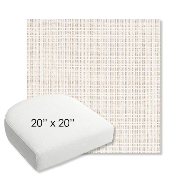 Picture of Benson Sand | 20" x 20" Bullnose Contoured Rounded Back Wicker Chair Cushion - Sunbrella© Fabric