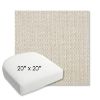 Picture of Blend Linen | 20" x 20" Bullnose Contoured Rounded Back Wicker Chair Cushion - Sunbrella© Fabric