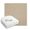 Picture of Blend Sand | 20" x 20" Bullnose Contoured Rounded Back Wicker Chair Cushion - Sunbrella© Fabric