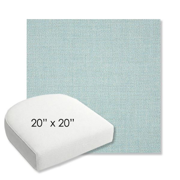 Picture of Bliss Dew | 20" x 20" Bullnose Contoured Rounded Back Wicker Chair Cushion - Sunbrella© Fabric