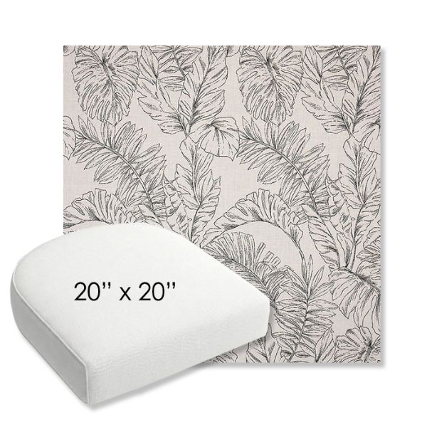 Picture of Calm Graphite | 20" x 20" Bullnose Contoured Rounded Back Wicker Chair Cushion - Sunbrella© Fabric