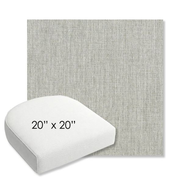Picture of Canvas Granite | 20" x 20" Bullnose Contoured Rounded Back Wicker Chair Cushion - Sunbrella© Fabric