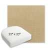 Picture of Canvas Heather Beige | 20" x 20" Bullnose Contoured Rounded Back Wicker Chair Cushion - Sunbrella© Fabric