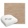 Picture of Charmer Limestone | 20" x 20" Bullnose Contoured Rounded Back Wicker Chair Cushion - Sunbrella© Fabric