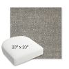 Picture of Chartres Graphite | 20" x 20" Bullnose Contoured Rounded Back Wicker Chair Cushion - Sunbrella© Fabric