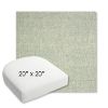 Picture of Chartres Mist | 20" x 20" Bullnose Contoured Rounded Back Wicker Chair Cushion - Sunbrella© Fabric