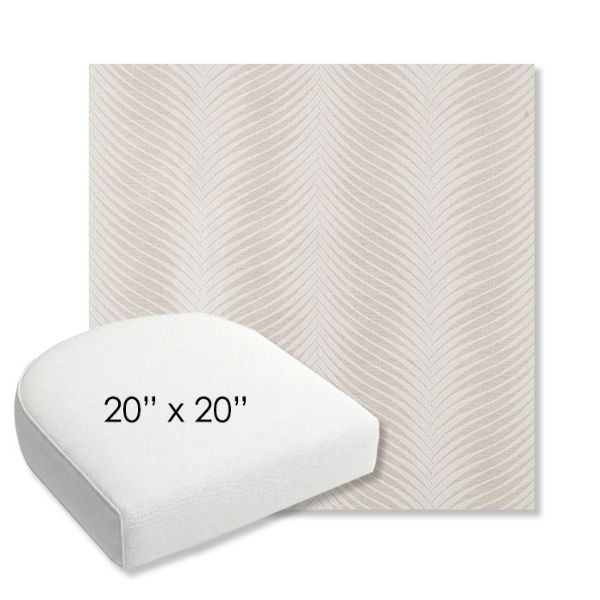 Picture of Clock Out Cloud | 20" x 20" Bullnose Contoured Rounded Back Wicker Chair Cushion - Sunbrella© Fabric