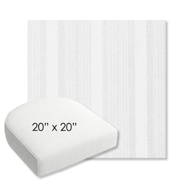 Picture of Compose Linen | 20" x 20" Bullnose Contoured Rounded Back Wicker Chair Cushion - Sunbrella© Fabric