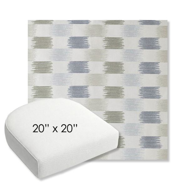 Picture of Dream Mist | 20" x 20" Bullnose Contoured Rounded Back Wicker Chair Cushion - Sunbrella© Fabric