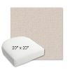 Picture of Dumont Cream | 20" x 20" Bullnose Contoured Rounded Back Wicker Chair Cushion - Sunbrella© Fabric