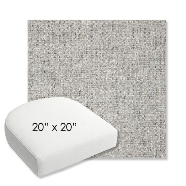 Picture of Dumont Dove | 20" x 20" Bullnose Contoured Rounded Back Wicker Chair Cushion - Sunbrella© Fabric