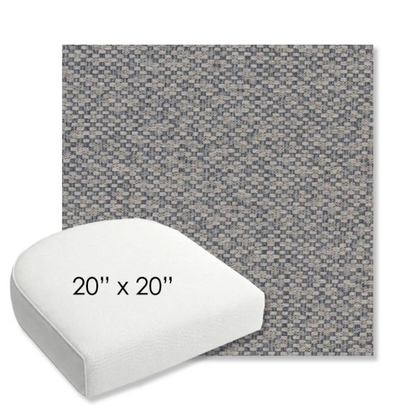 Picture of Dumont Slate | 20" x 20" Bullnose Contoured Rounded Back Wicker Chair Cushion - Sunbrella© Fabric