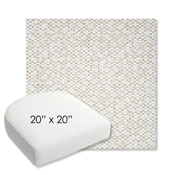 Picture of Dumont Stucco | 20" x 20" Bullnose Contoured Rounded Back Wicker Chair Cushion - Sunbrella© Fabric