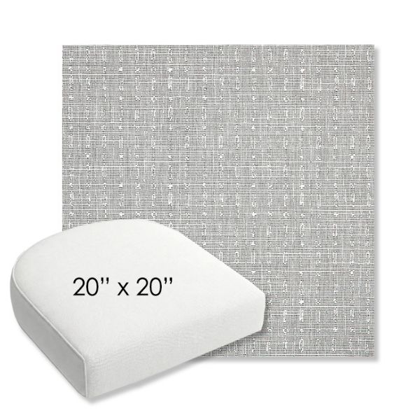 Picture of Embrace Pewter | 20" x 20" Bullnose Contoured Rounded Back Wicker Chair Cushion - Sunbrella© Fabric
