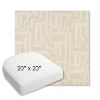 Picture of Escher Alabaster | 20" x 20" Bullnose Contoured Rounded Back Wicker Chair Cushion - Sunbrella© Fabric