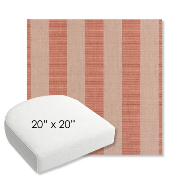 Picture of Expressive Blush | 20" x 20" Bullnose Contoured Rounded Back Wicker Chair Cushion - Sunbrella© Fabric