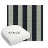 Picture of Expressive Mist | 20" x 20" Bullnose Contoured Rounded Back Wicker Chair Cushion - Sunbrella© Fabric