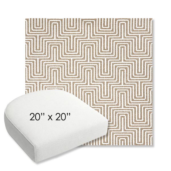 Picture of Figure Mineral | 20" x 20" Bullnose Contoured Rounded Back Wicker Chair Cushion - Sunbrella© Fabric