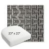 Picture of Figure Onyx | 20" x 20" Bullnose Contoured Rounded Back Wicker Chair Cushion - Sunbrella© Fabric