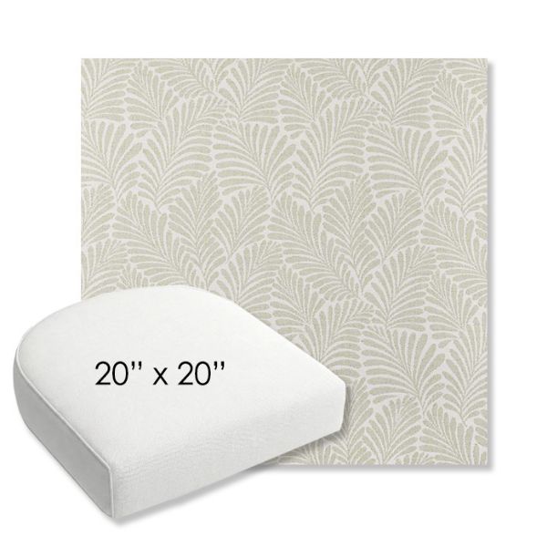 Picture of Frond Spring | 20" x 20" Bullnose Contoured Rounded Back Wicker Chair Cushion - Sunbrella© Fabric