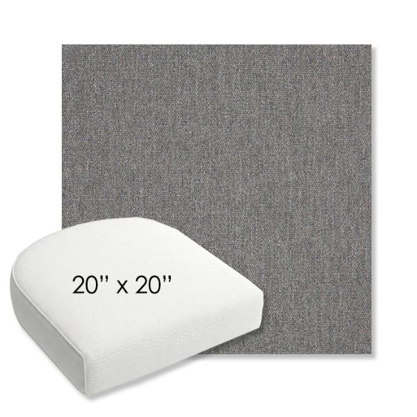 Picture of Heritage Slate | 20" x 20" Bullnose Contoured Rounded Back Wicker Chair Cushion - Sunbrella© Fabric
