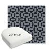 Picture of Hoopla Blue Jay | 20" x 20" Bullnose Contoured Rounded Back Wicker Chair Cushion - Sunbrella© Fabric
