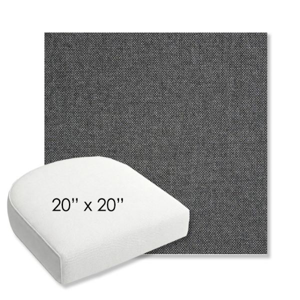 Picture of Idol Slate | 20" x 20" Bullnose Contoured Rounded Back Wicker Chair Cushion - Sunbrella© Fabric