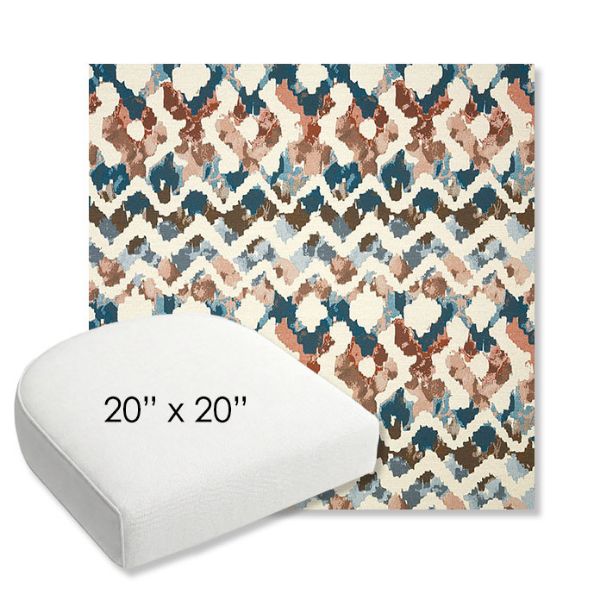 Picture of Inga Boho | 20" x 20" Bullnose Contoured Rounded Back Wicker Chair Cushion - Sunbrella© Fabric