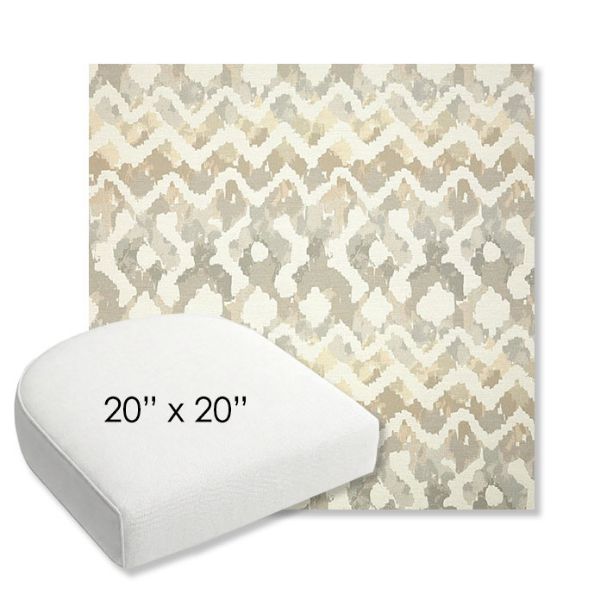 Picture of Inga Marble | 20" x 20" Bullnose Contoured Rounded Back Wicker Chair Cushion - Sunbrella© Fabric
