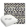 Picture of Inga Midnight | 20" x 20" Bullnose Contoured Rounded Back Wicker Chair Cushion - Sunbrella© Fabric