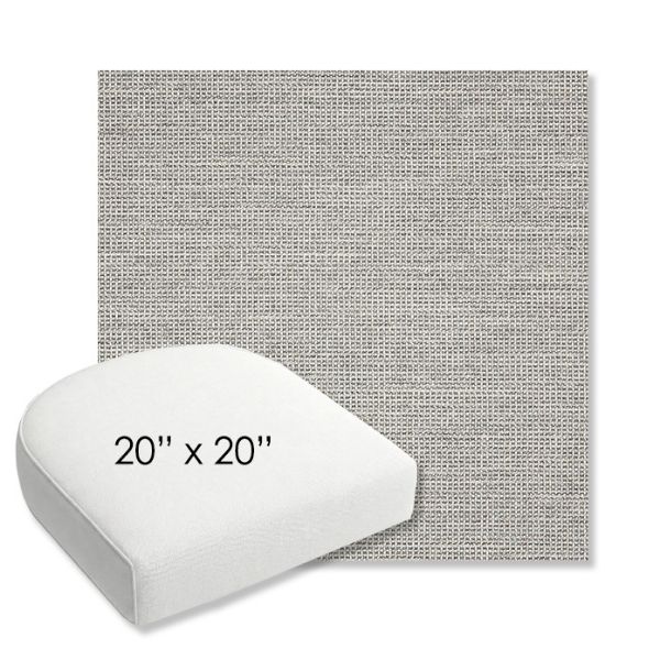 Picture of Kudos Ash | 20" x 20" Bullnose Contoured Rounded Back Wicker Chair Cushion - Sunbrella© Fabric