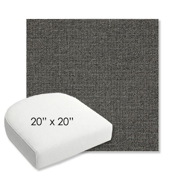 Picture of Kudos Carbon | 20" x 20" Bullnose Contoured Rounded Back Wicker Chair Cushion - Sunbrella© Fabric