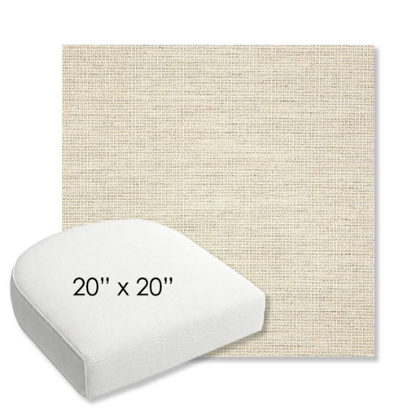 Picture of Kudos Mortar | 20" x 20" Bullnose Contoured Rounded Back Wicker Chair Cushion - Sunbrella© Fabric