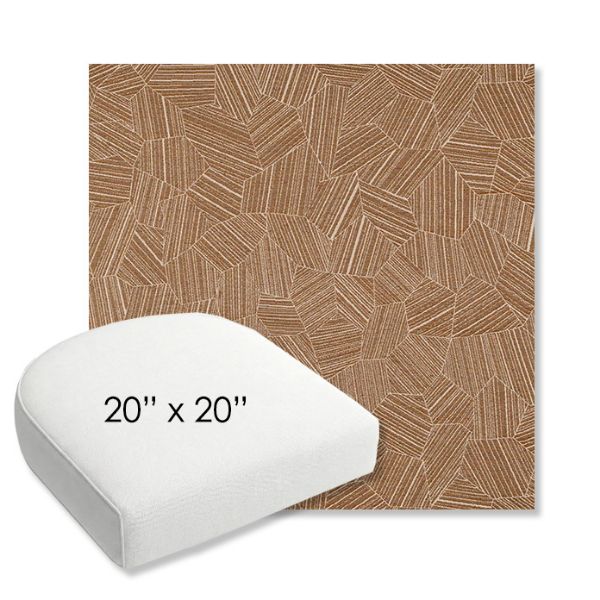 Picture of Leaf Structure Copper | 20" x 20" Bullnose Contoured Rounded Back Wicker Chair Cushion - Sunbrella© Fabric