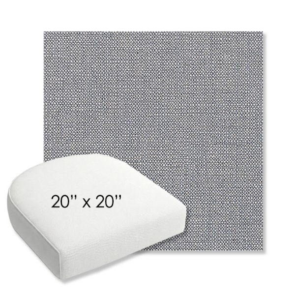 Picture of Linville Denim | 20" x 20" Bullnose Contoured Rounded Back Wicker Chair Cushion - Sunbrella© Fabric