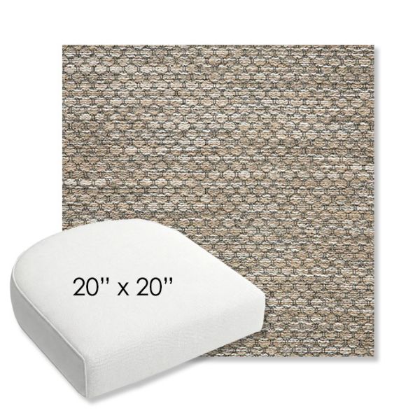 Picture of Litchfield Pebble | 20" x 20" Bullnose Contoured Rounded Back Wicker Chair Cushion - Sunbrella© Fabric