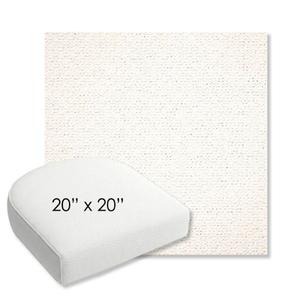 Picture of Litchfield Snow | 20" x 20" Bullnose Contoured Rounded Back Wicker Chair Cushion - Sunbrella© Fabric