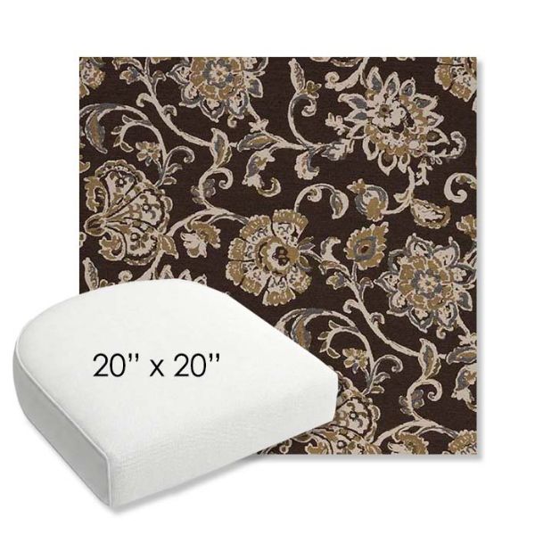 Picture of Martha Floral Garden Path | 20" x 20" Bullnose Contoured Rounded Back Wicker Chair Cushion - Sunbrella© Fabric