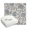Picture of Martha Floral Periwinkle | 20" x 20" Bullnose Contoured Rounded Back Wicker Chair Cushion - Sunbrella© Fabric