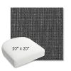 Picture of Metamorphic Slate | 20" x 20" Bullnose Contoured Rounded Back Wicker Chair Cushion - Sunbrella© Fabric