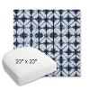 Picture of Midori Indigo | 20" x 20" Bullnose Contoured Rounded Back Wicker Chair Cushion - Sunbrella© Fabric