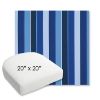 Picture of Milano Cobalt | 20" x 20" Bullnose Contoured Rounded Back Wicker Chair Cushion - Sunbrella© Fabric