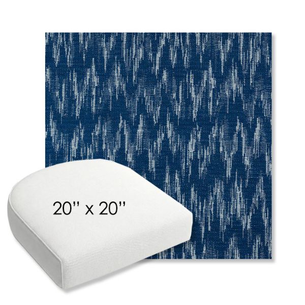 Picture of Mountains Lagoon | 20" x 20" Bullnose Contoured Rounded Back Wicker Chair Cushion - Sunbrella© Fabric