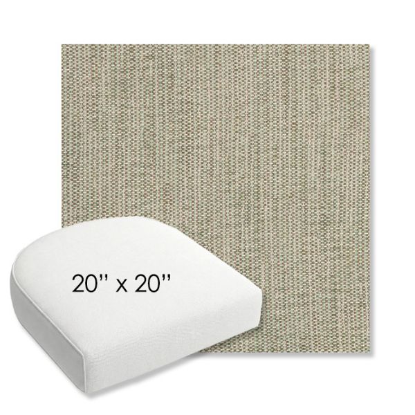 Picture of Nova Moss | 20" x 20" Bullnose Contoured Rounded Back Wicker Chair Cushion - Sunbrella© Fabric